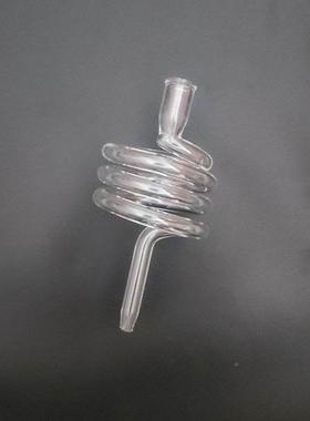 滴咖螺旋冰凝管配件高硼1硅冷玻璃冷却管透明玻璃管异啡形管手工