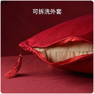 红色喜字抱枕一对结婚庆婚厂家直供房靠枕新沙婚用品床上装饰布婚