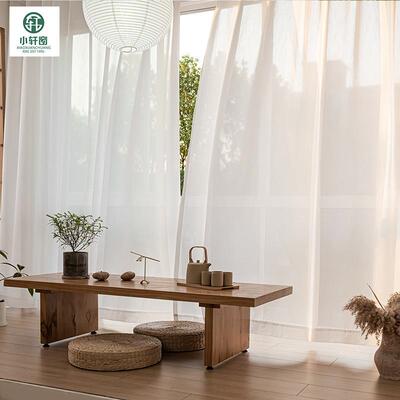 特宽3.2米门幅代窗纱小WAR肌理欧简约现窗帘透光北透人不纱帘阳台