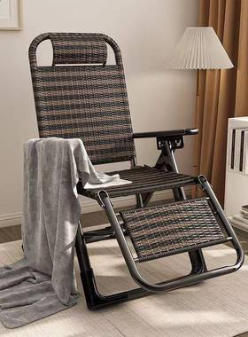 藤椅躺椅椅阳台靠背NIY睡家用便携午靠椅夏庭院折叠椅老人凉椅子