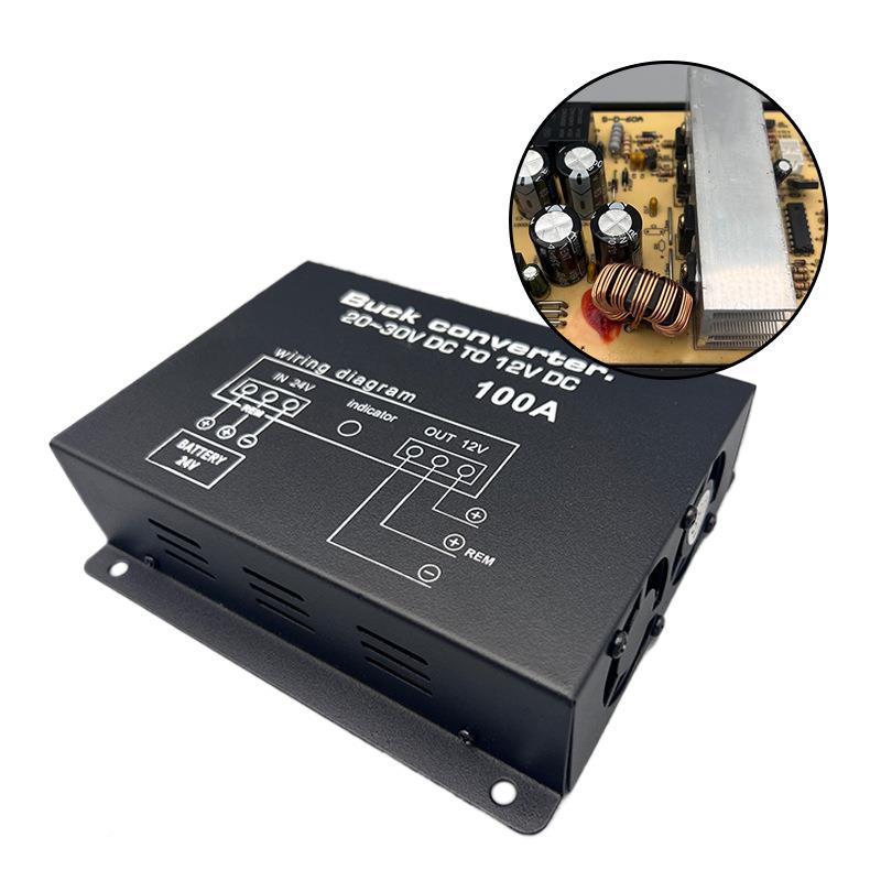 车载电源转换器24转1V2AV大功大壳端口率带记0忆多重保护稳压10降