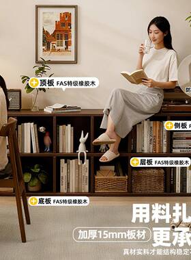 格子柜置书柜实木矮柜客厅柜幼儿自由组园合柜落地柜物子ATA展示