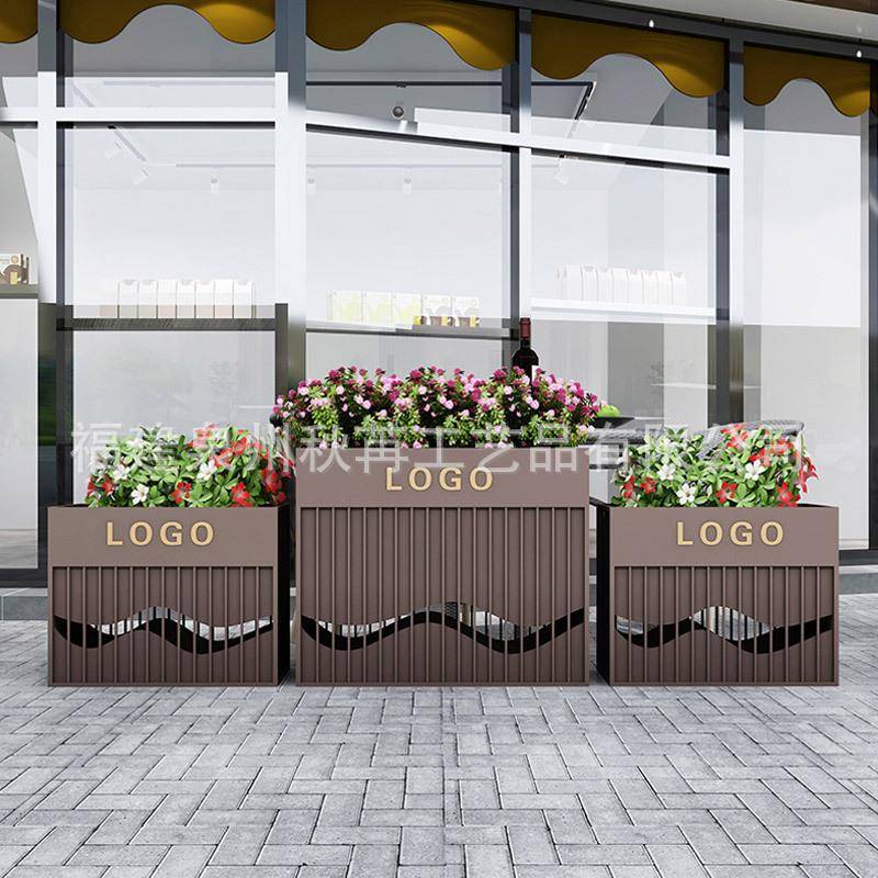 锈钢组合花箱护栏户外种箱铁艺花不槽植花坛户外花架庭组合花KOA