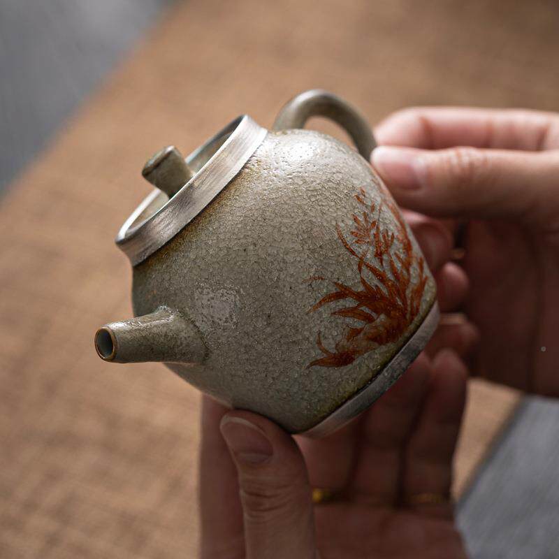 冰花釉兰壶花壶围炉煮茶套装式家TZP茶用日复古泡茶壶手执小号泡