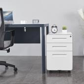 圆弧活动柜钢抽制办公文柜资柜三RVP屉件移动柜子带料轮子桌下柜