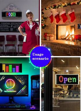 l贴ed柔性屏APP软屏智D能车车载HRP-1632表情屏汽车后窗LE1屏6*32