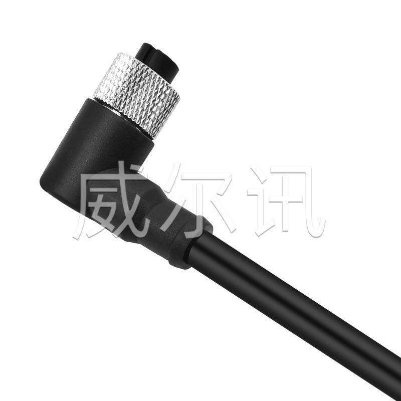 M1217P母(弯头）TODB9PIN+9*管型端子10米视频高柔拖链线