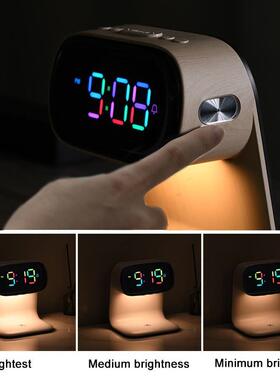 多功能电子闹钟学生宿舍小夜灯钟表家用床头15W无线充电台灯