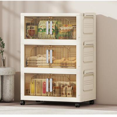 翻盖叠式夹安26789缝柜收纳折柜储物柜子置物架免装LEJ*