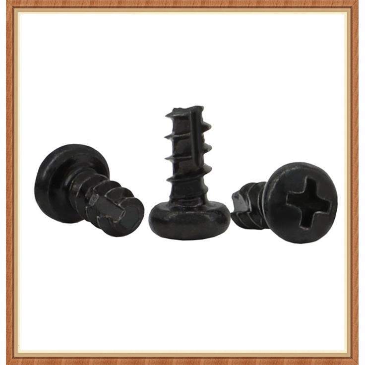 PTS黑色十字槽圆头割尾自攻螺头S钉T256350T2.3ST2.6ST3盘自攻螺