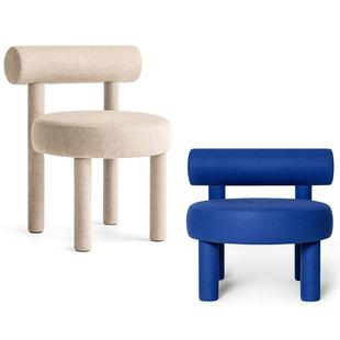 现代简约用椅餐厅餐椅轻奢包靠背软千鸟格样板家房椅子小品WAX家