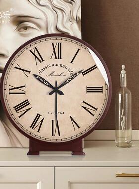 复古美式VUX创大号静音钟台意式时钟欧式座钟桌台面厅轻奢钟表摆