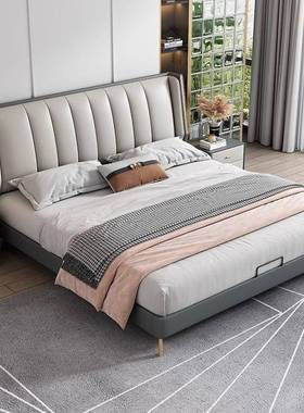 现代简约布人艺24382床双主卧单床奶油风轻奢科技软包床婚床布人