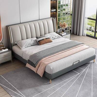 现代简约布人艺24382床双主卧单床奶油风轻奢科技软包床婚床布人