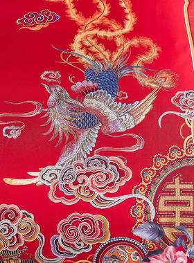 中式庆喜套件婚新庆大红色喜被婚四件套婚嫁刺结绣款陪嫁床CKY上
