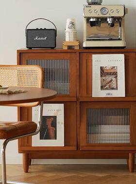 储简约复实木书柜客厅沙发边柜杂志柜卧室纳收柜物LUE柜古厨房餐