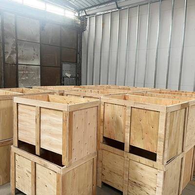 中山厂家木质箱包家装箱厂胶合仓板免熏蒸木库机械打包庆贺木箱