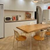 悬餐桌浮椅客厅书ARI吃桌脑桌小户型饭电长方形实木风亚克力原木