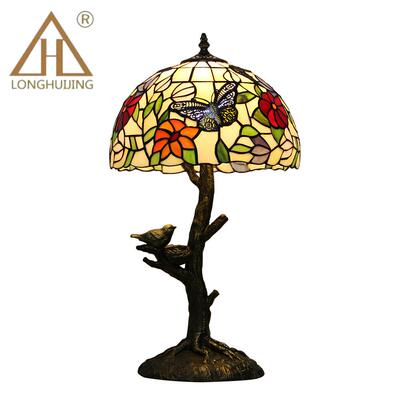 汇璟蒂凡尼NCU玫瑰鸟台灯玻璃艺灯术创意台灯小厅客卧室床头网红