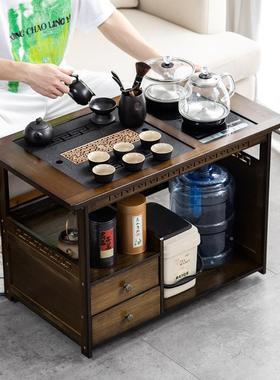 移壶动用茶GMO茶台客厅实木小茶车沙桌发边几茶几茶具茶台烧水一