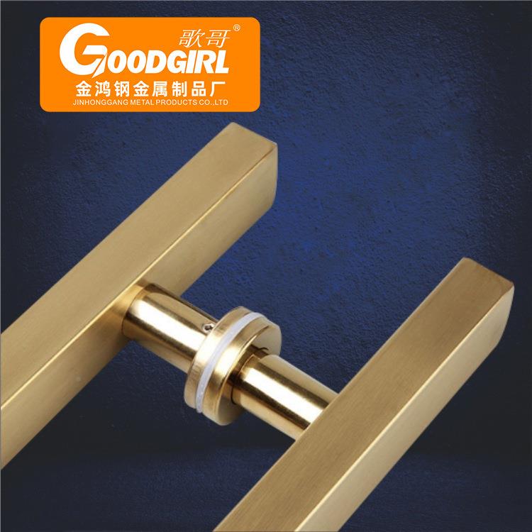 现货大玻璃手门拉手方JH-D082管不锈钢门把玫瑰金钛金色黑简约有