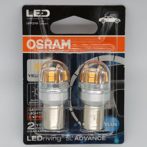 欧司朗 LED 9456Y PY21W 12V 7507 1141Y 汽车歪脚琥珀光转向灯泡