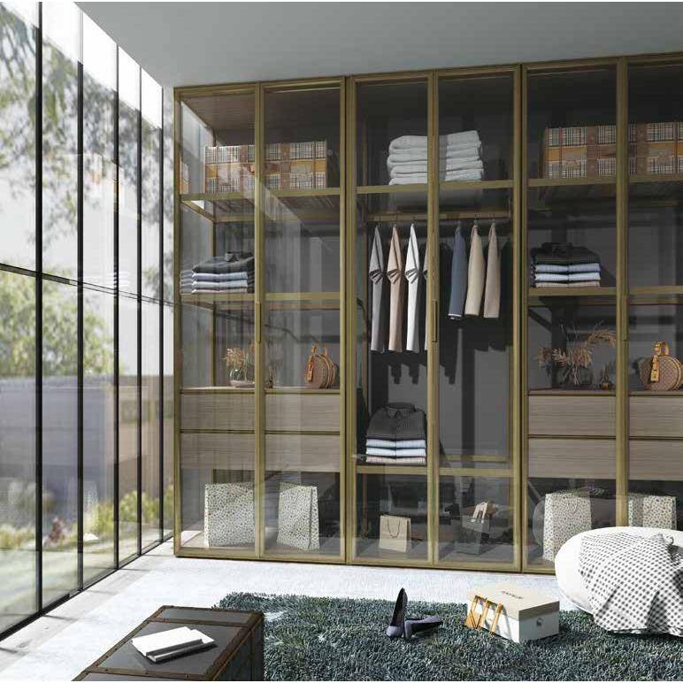 20圆弧款玻璃门轻20圆弧款衣柜奢玻璃门衣帽间简铝衣柜室卧现代约