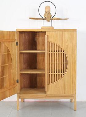 中式榆老木边TMP柜玄关柜木门厅厅柜新古典实餐边柜客简约矮柜储