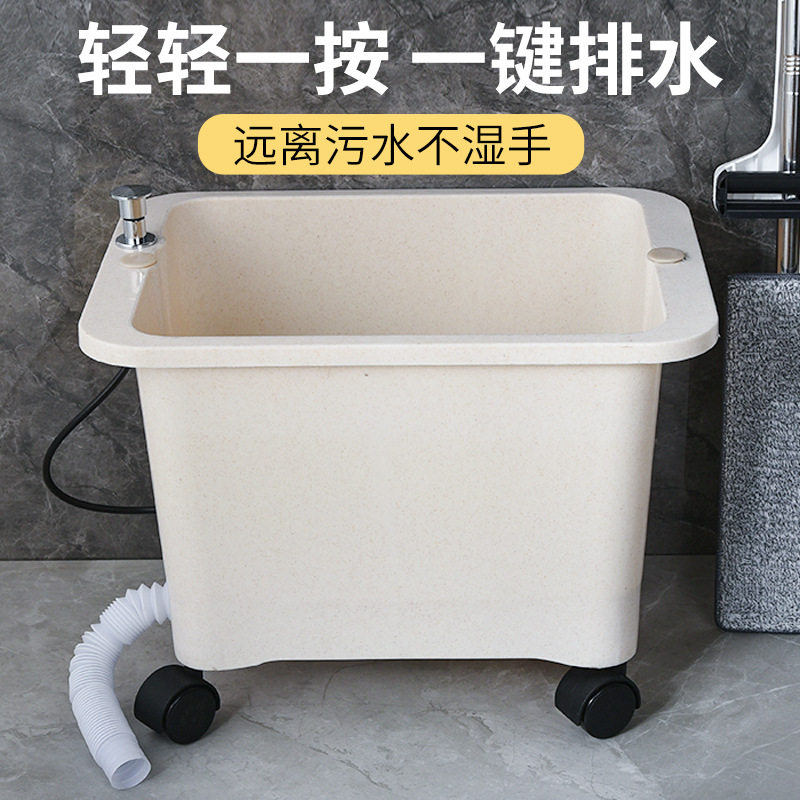 ?多功能拖把池塑料加厚阳台卫生间拖布池地拖盆方形拖把桶厂家