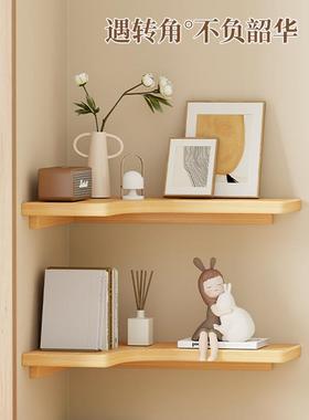 实墙角置架物多功能墙上免打木NWW孔隔板客厅架转角搁板三角挂墙