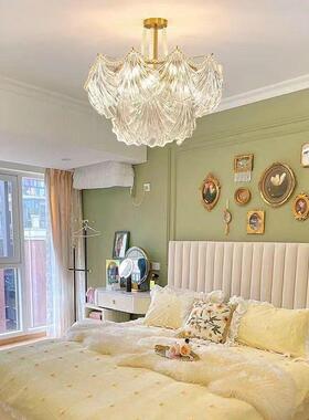 LQL轻奢贝壳法婚式吊灯卧现代简约具网红客厅水晶灯房主室灯网红