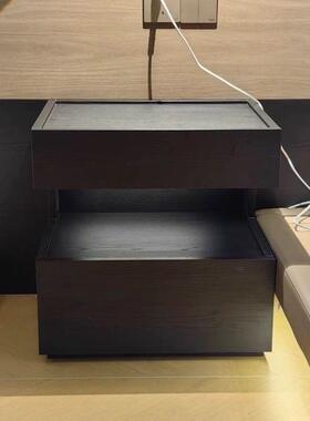 意式柜极简色NYK黑床头悬浮床边柜现式代简约卧室床头柜