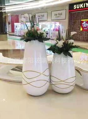 大盆量供应璃钢落地大号花商场酒店cy1251景观椭圆形花花盆现代简