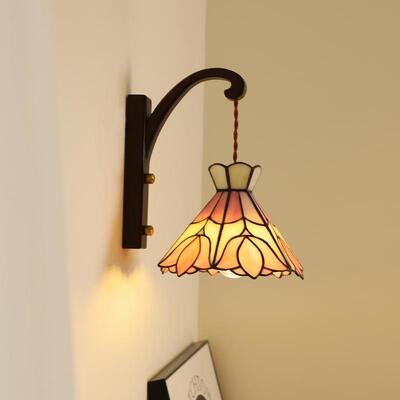 式中古创意花实朵卧室壁灯美式复古木床法c66301头灯装饰氛围灯as