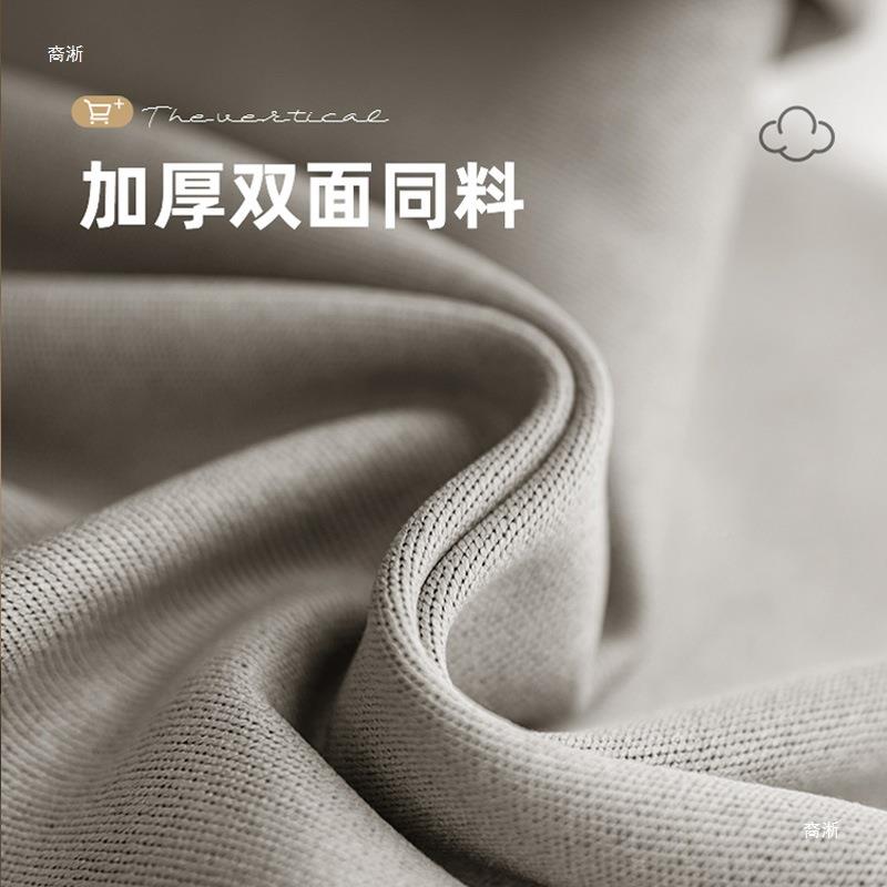 卧室124窗帘全遮光厚新免打厅孔安装隔音挂款钩式客加遮阳布