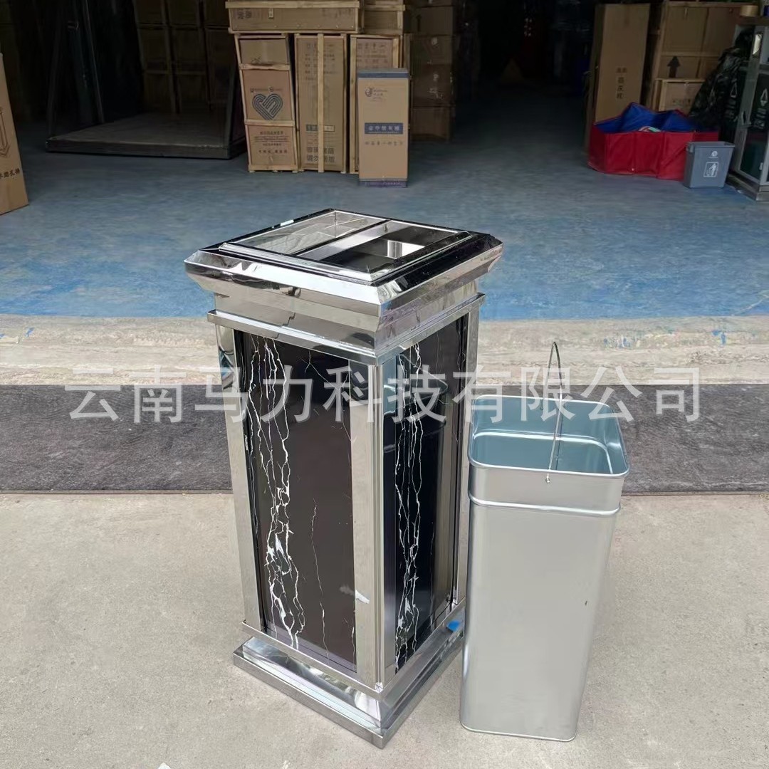户外公园不锈钢大理石烟灰垃圾桶