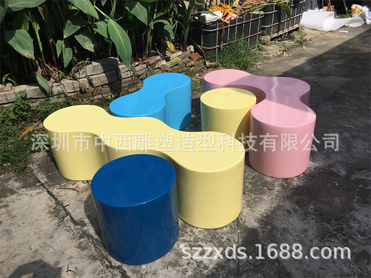 玻璃钢户外商场休闲椅组合