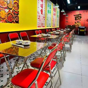 港式桌大排档折叠桌子胡KDG夜市不锈钢折现叠椅子代风茶餐厅桃色