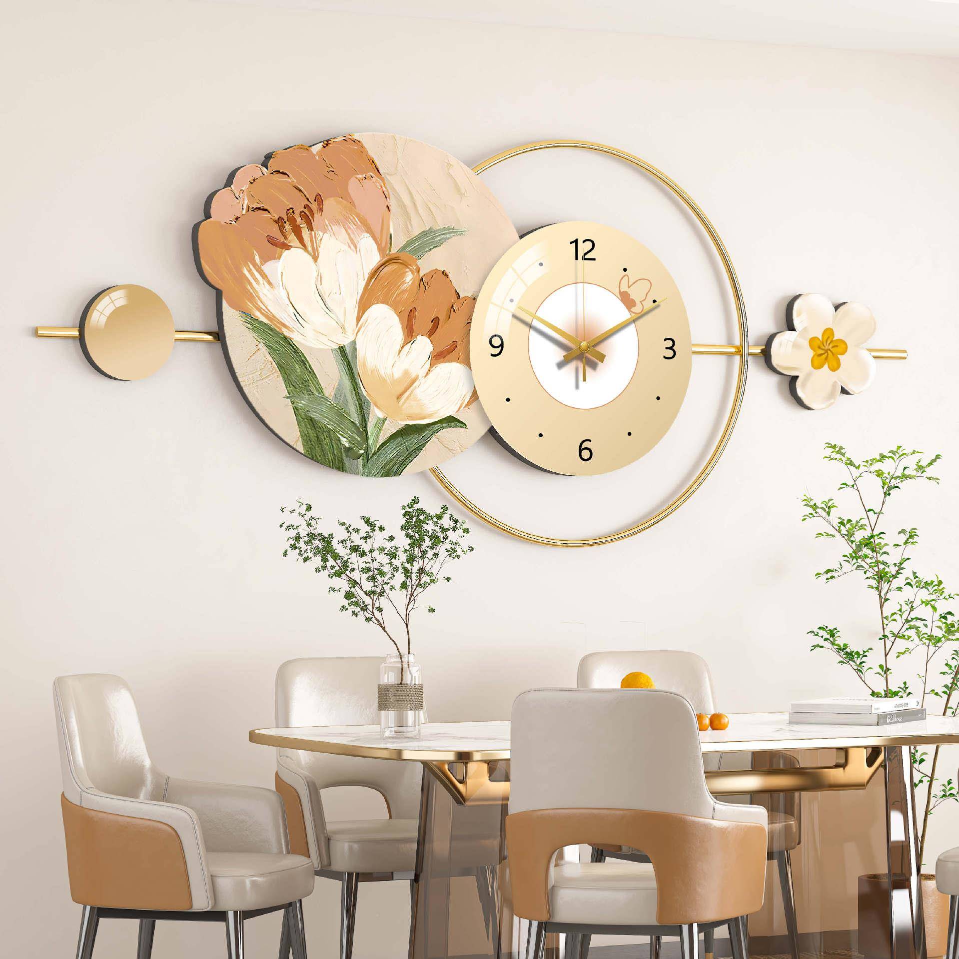 钟挂现代清新静音表钟客厅餐厅DK3-D1现代创意家用电装饰视挂表挂