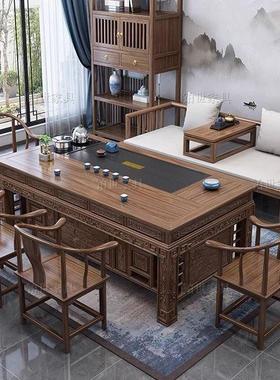 茶罗汉床桌椅组合客茶厅用几办公INU室新中式实木功夫禅意家会客