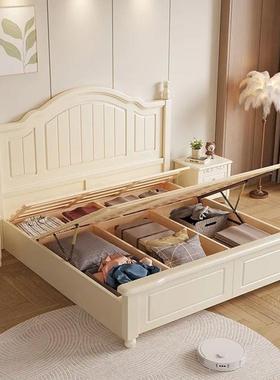 美式白色实木森斯56木床8双1.x2米现简约1.5m奶人油风1代.2米田园