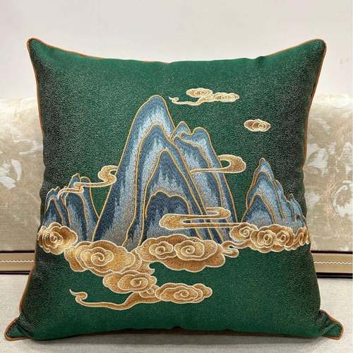 靠山靠新中式抱枕沙发客厅中风办室公大号靠垫国含枕芯床高山景行