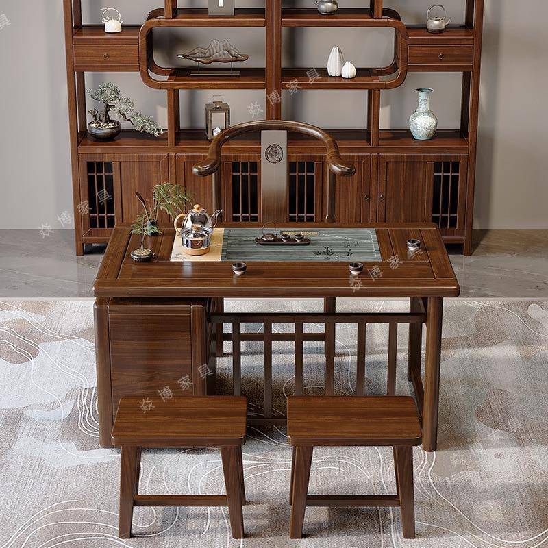 木新中式乌金木茶桌全套实泡茶桌椅ZHX小组办公合室阳台家用户型