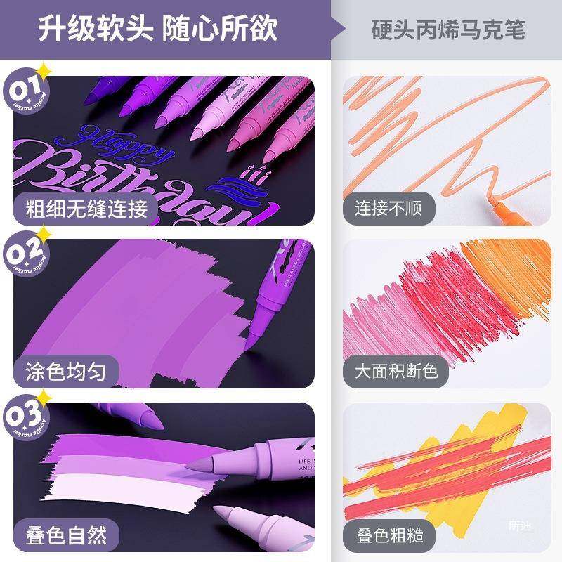 丙烯马笔软头防水手绘DIY儿童细透色丙克烯颜料不笔448美学生水术,文具电教/文化用品/商务用品,马克笔,淘宝优惠券,粉丝福利购,淘宝优惠卷