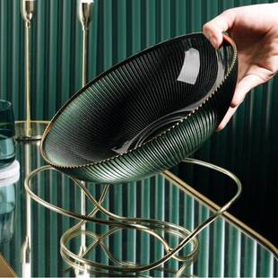 轻奢玻端璃水果盘客厅用TMGNS 办公室风大果盆高 XH茶几2025新家款