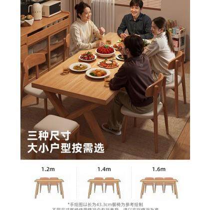 餐桌家用吃桌代简SZ013501约小户型长方形饭桌原木风客厅大现板餐