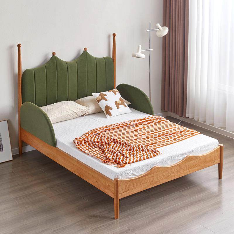 北美樱桃木原木软包床现代简约黑胡桃木实木卧室小户型儿童单人床,收纳整理,烫衣板及配件,淘宝优惠券,粉丝福利购,淘宝优惠卷