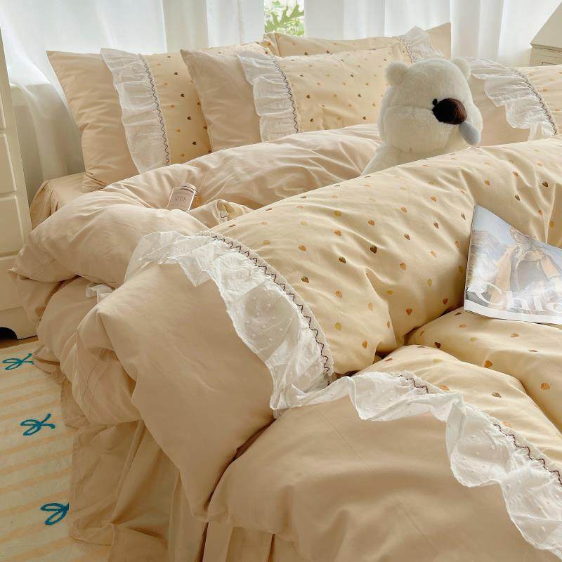 公主风纯棉床上四件套夏季全棉100床品田园被套罩女床单人床笠款,机械设备,其他机械设备,淘宝优惠券,粉丝福利购,淘宝优惠卷