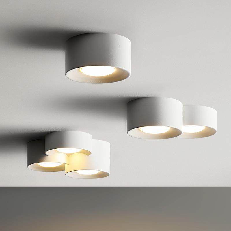 全光谱护眼斗胆灯明装筒灯双头无主灯客厅照明入户玄关走廊过道灯