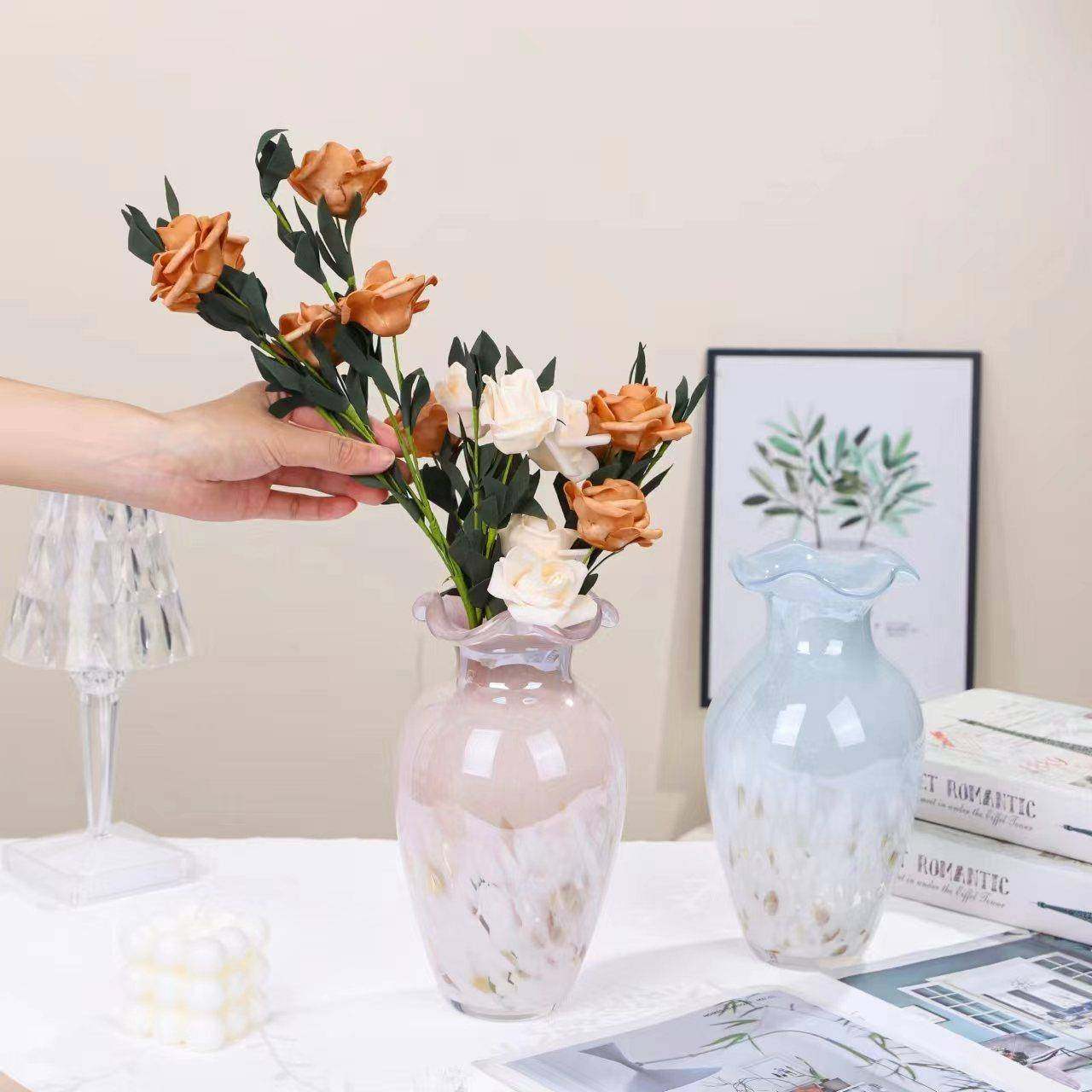 墨雨云烟欧式芬顿花瓶高档实用玻璃花瓶小众复古琉璃花器插花装饰,机械设备,其他机械设备,淘宝优惠券,粉丝福利购,淘宝优惠卷